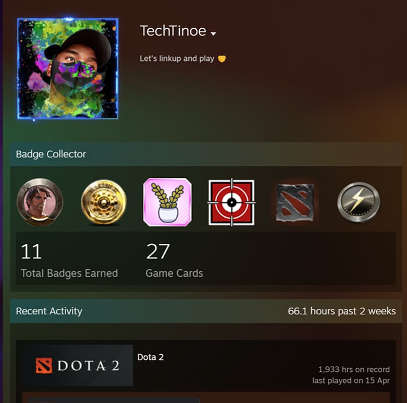 TechTinoe (IRL: Tino Mazorodze) Steam Profile